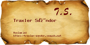 Traxler Sándor névjegykártya