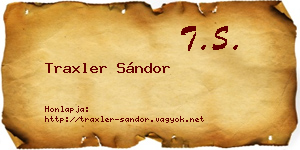 Traxler Sándor névjegykártya