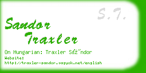 sandor traxler business card